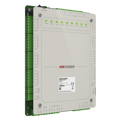 Controlador de Acceso / 4 Puertas / 8 Lectores / 100,000 Tarjetas / 10,000 Huellas / Gestión en Nube / Gabinete con Fuente 12V 8A / Soporte Batería de Respaldo