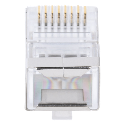 Plugs Pass Through / Cat6 Blindado / Chapado Oro 30μm / 100 Piezas / TIA-568B.2