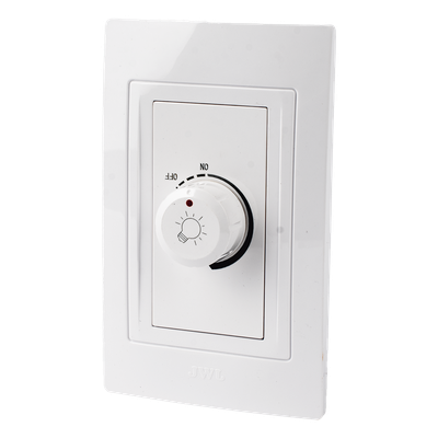 Dimmer Rotativo / 300W / 127 V~ 60 Hz / Instalación en Muro / Blanco Semi Brillante / 11.8 x 7.8 x 3 cm