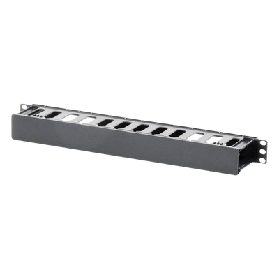 Organizador de Cables Horizontal / 1U / Rack 19" / Plástico ABS Resistente / Pintura Electrostática Negra