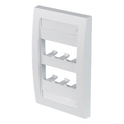 Placa de Pared Vertical Ejecutiva / 6 Puertos Mini-Com / Perfil Elevado / 69.8 x 114.3 mm (2.75 x 4.5 pulg.) / Blanco