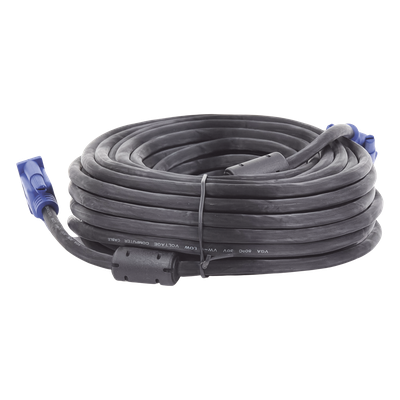 Cable Extensor VGA / 15 m (49.2 ft) / Full HD 1920x1080p / Conector HD15 Macho a Macho / Blindaje Aluminio y Malla Trenzada / CCTV y Videovigilancia