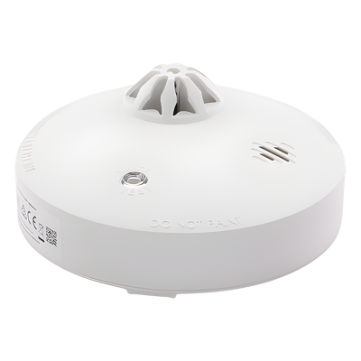 Detector de Temperatura Inalámbrico / Alerta a 57°C / Buzzer 85 dB / Cifrado AES-128 / Autónomo / Interior