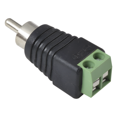 Adaptador RCA Macho / Terminales Tipo Tornillo / Polarizado / 4.3 x 1.4 x 1.3 cm / Audio y Video Profesional
