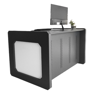 Escritorio de Monitoreo Profesional / 1300 x 750 x 800 mm / Metal de Alta Resistencia / Tapas Retirables / 100 kg / Gris Oxford