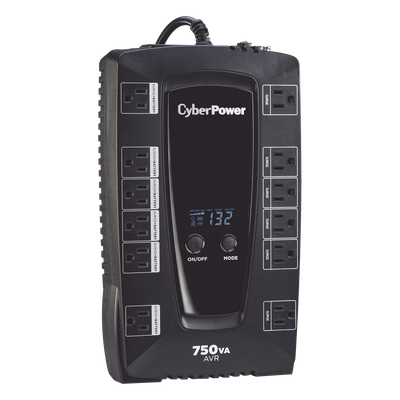 UPS Línea Interactiva / 750 VA / 450 W / 12 Tomas NEMA 5-15R / 6 con Respaldo de Batería / AVR Integrado / Pantalla LCD