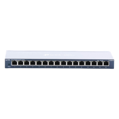 Switch / 16 Puertos Gigabit / 10/100/1000 Mbps / Fanless / Escritorio o Pared