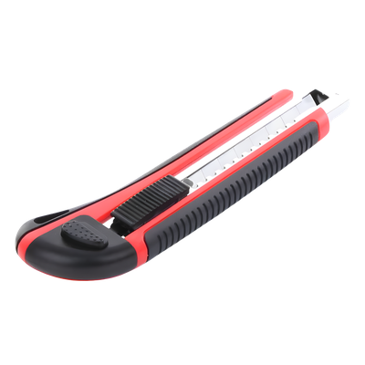 Navaja de Hojas Desprendibles / Hoja 18 mm / Bloqueo Automático / Guía Metálica / Mango Ergonómico ABS+TPR / 17 x 5 x 2.5 cm