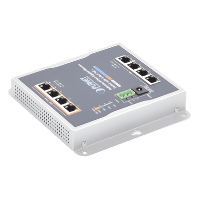 Switch Industrial No Administrable / 8 Puertos Gigabit / 4 Puertos PoE+ 802.3at / 120 W / Montaje Múltiple / Alimentación Dual con Failover