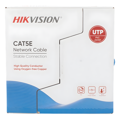 Bobina de Cable UTP / Cat5E 24 AWG / 305 m (1000 ft) / 100% Cobre / PoE 802.3af/at / Uso Interior / PVC CM