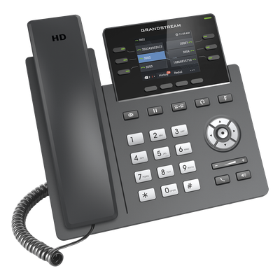 Teléfono IP / 3 Líneas SIP / 6 Cuentas / Pantalla 2.4" / PoE / Gigabit / Audio HD Opus