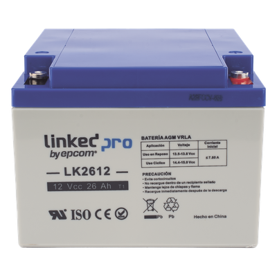Batería de Respaldo AGM / 12 V / 26 Ah / Vida Útil 5 Años / Terminales M5 / Certificación UL