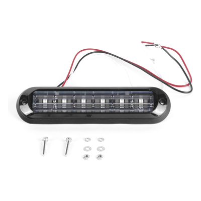 Luz Auxiliar Ultra Brillante / IP67 / 6 LEDs 3W / 12 Patrones / 142.6×36×14 mm / 0.47×0.12×0.05 ft