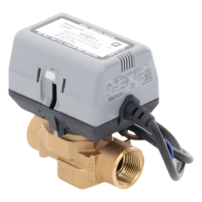 Válvula Motorizada de 2 Vías / Actuador Integrado / Conexión BSPT 3/4" / Control On/Off / 100-130 VCA / Flujo Bidireccional