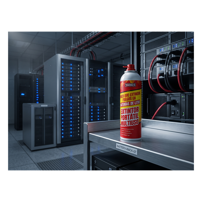 Extintor Aerosol Portátil / 250 ml / Descarga 35 s / Alcance 2 m (6.6 ft) / Clases A, K y Li / Sin Flúor ni PFAS