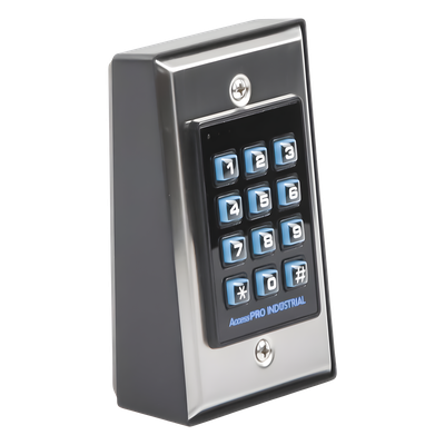 Teclado de Control de Acceso / 1,100 Usuarios / Lector 125 kHz / Salida Wiegand / Contacto Húmedo y Seco / Acero Inoxidable / Montaje en Pared