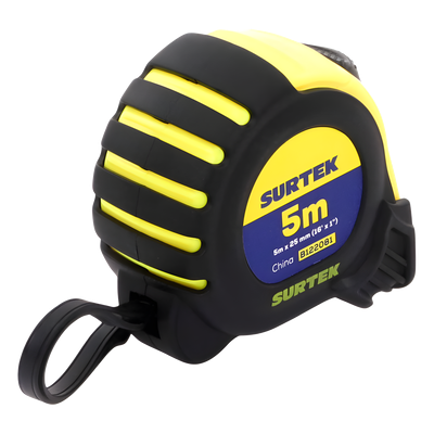 Flexómetro anti impacto / 5 m (16.4 ft) / Cinta ancha 1" / Dual mm/pulgadas / ABS