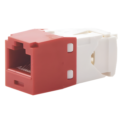 Jack RJ45 / Cat 6 / Sin herramienta de impacto / 8P8C / 22-26 AWG / Color rojo