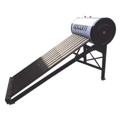 Calentador Solar de Agua / 90 Litros / 9 Tubos de Vacío / Baja Presión / Resistencia Granizo 25 mm (0.98 in) / Termotanque Inoxidable Grado Alimenticio