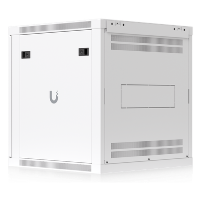 Gabinete Rack 12U / Montaje en Pared / Profundidad Ajustable 448-508 mm / Capacidad 80 kg / Ventilación Integrada / Puerta Perforada