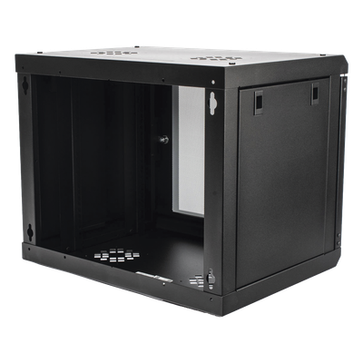 Gabinete de Pared 9U / Cristal Templado / 455 mm Profundidad (1.49 pies) / Acero Reforzado