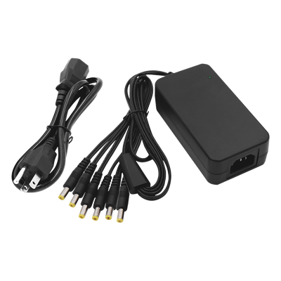 Fuente de Poder / 6 Salidas Jack Macho / 12 Vcc / 6 A / Entrada 100-240 VCA / 72 W / 117x62x34 mm (0.38x0.20x0.11 ft)