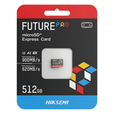 Tarjeta microSD Express / 512 GB / 900 MB/s Lectura / 620 MB/s Escritura / PCIe Gen 3x1 + NVMe / U3 A2 EX / -25°C a 85°C (-13°F a 185°F)