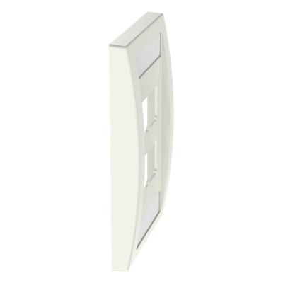 Placa de Pared Vertical / 4 Puertos Mini-Com / 69.8 x 114.3 mm / 2.75 x 4.5 pulg / Blanco Mate