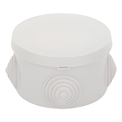 Caja de Derivación Circular / 4 Glándulas de Goma Ajustables / IP55 / -40 a 120°C / 70 mm Diámetro x 48 mm Alto
