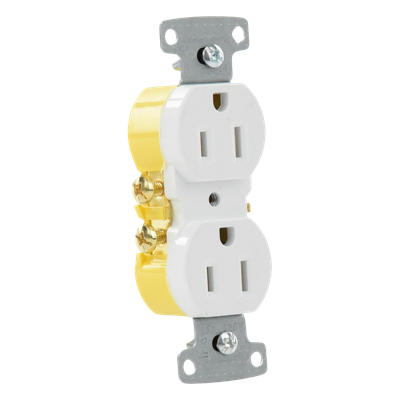 Contacto Dúplex Residencial / 15A / 125V / 2P 3H / NEMA 5-15R / 0.93' x 4.19' x 1.52' / Blanco