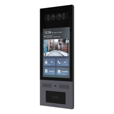 Frente de Calle IP / IK10 / IP66 / LCD 8 Pulgadas / Reconocimiento Facial / QR y PIN / 3 Puertas / Bluetooth / NFC / SIP / ONVIF