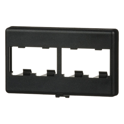 Placa de Mobiliario Modular / 4 Puertos Mini-Com / ABS / 2.9 x 1.77 x 0.88 in / Negro
