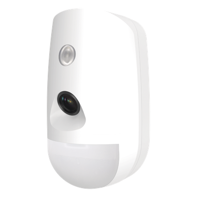Sensor PIR Inalámbrico / Cámara VGA / Alcance 12 m (39.4 ft) / 85.9° / Inmunidad Mascotas 30 kg / Batería 6 Años / Uso Interior