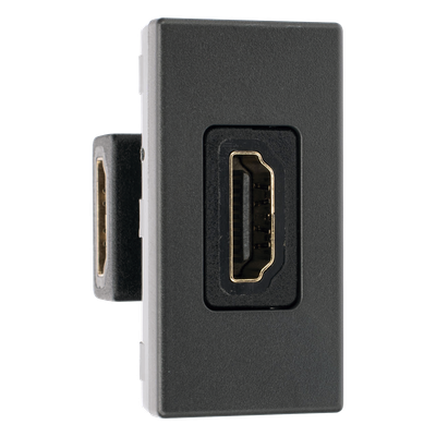 Módulo HDMI / Hembra-Hembra / Full HD 1080p / 4K / Acabado Grafito RAL 7021 / Sistema Modular K45