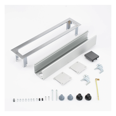 Caja de Escritorio / 6 Módulos K45 / Salida Posterior de Cables / Aluminio Anodizado / Resistencia +125 °C
