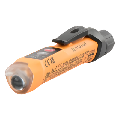 Detector de voltaje sin contacto / 12-1000 V CA / Doble rango / IP67 / CAT IV 1000 V / 6.6' (2 m) resistencia a caídas / Linterna integrada