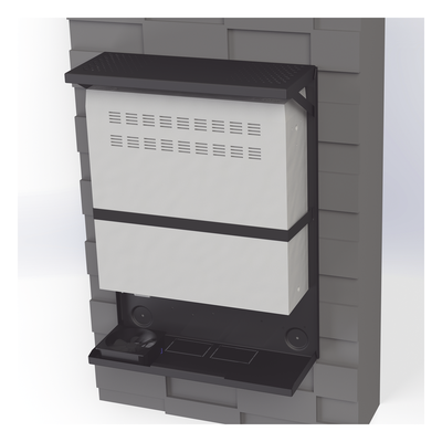 Gabinete Metálico para DVR/NVR / Acero Calibre 20 / 525x180x677 mm / Chapa con Llave / Compatible Ventilador 120 mm / Fijación Mesa o Escritorio