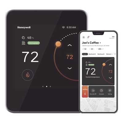 Termostato Comercial Conectado / BACnet MS/TP e IP sobre Wi-Fi / Pantalla Táctil TFT 4 Pulgadas / 5 Etapas Calefacción / 3 Etapas Refrigeración