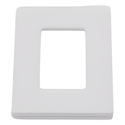 Placa de Pared Screwless / 1 Espacio (1 Gang) / Acabado Satinado Snow / Perfil Delgado 0.30 in (7.6 mm) / Apertura Estilo Designer