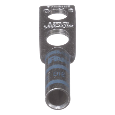 Zapata de Compresión / Calibre 6 AWG / Doble Barreno 1/4 pulgada (6.4 mm) / Espaciado 0.63 pulgadas / Tambor Largo con Mirilla / Lengüeta Estándar