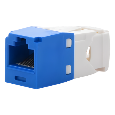 Jack RJ45 / Cat 6 / Clase E / 8P8C / Terminación sin Impacto / Azul