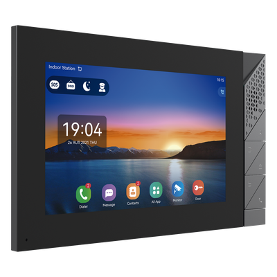 Monitor IP/SIP / Pantalla Táctil 7" / Android 9.0 / Wi-Fi Dual Band / Bluetooth 5.0 / PoE / 8 Entradas de Alarma