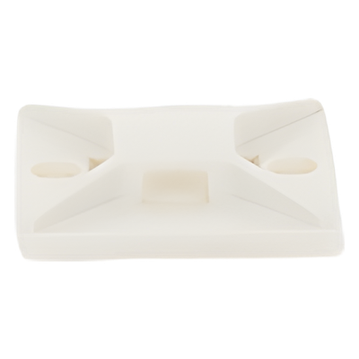 Base Adhesiva para Cinchos / 4 Vías / 25.4 mm x 25.4 mm (1in x 1in) / Interior / ABS Blanco