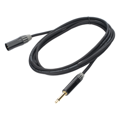 Cable de Audio XLR a Plug / 3 Polos Macho a 1/4 in Mono / Doble Blindaje / Longitud 3 m (9.8 ft) / Conectores Seetronic Serie M