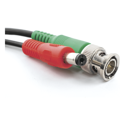 Cable Coaxial Siames / BNC RG59 + Alimentación / 10 Metros (32.81 Pies) / 100% Cobre / 4K / Interior y Exterior