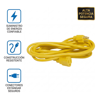 Extensión Eléctrica de Uso Rudo / 15 m (49.2 ft) / 127 VCA / 10 A Máximo / 16 AWG / NEMA 5-15R / Aterrizada