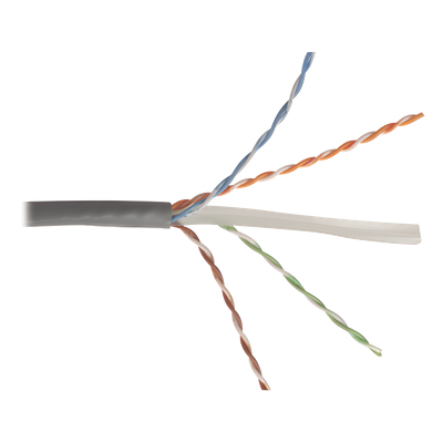 Bobina de Cable UTP / Cat6 / 4 Pares / 24 AWG / LS0H / 305 m (1000 pies) / Gris