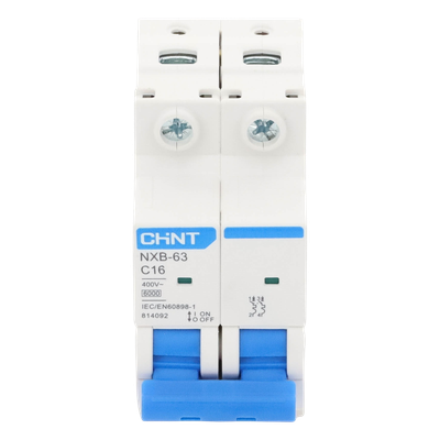 Interruptor Termomagnético DIN / 2 Polos / 16 A / 6 kA / 110-415 Vca / Indicador de Estado