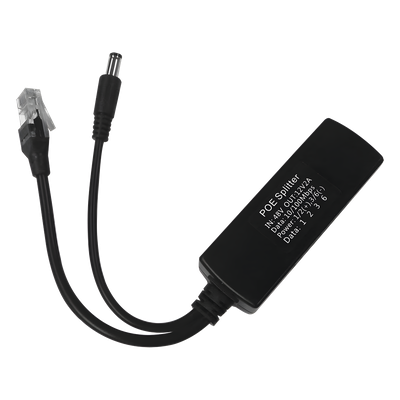 Divisor PoE Pasivo / 48-55 Vcc a 12 Vcc / 2 A / 10/100 Mbps / Alcance 120 m (393.7 ft) / Aislado / IEEE 802.3af