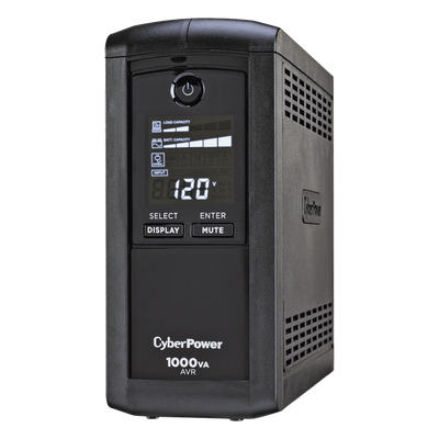 UPS de 1000 VA / 600 W / Topología Línea Interactiva / 9 Tomas NEMA 5-15R / AVR / Pantalla LCD / Supresión 1080 J